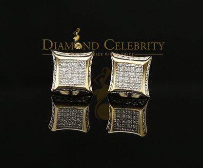 DiamondCelebritees Real Diamond 0.10CT with 10K Yellow Real Gold Men's /Ladies Studd Earring