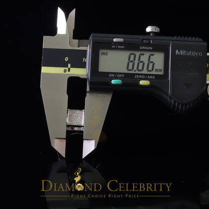 DiamondCelebritees 0.10CT Real Diamond 925 White Silver Engagement Womens Square Ring SZ 7