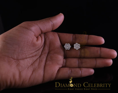 DiamondCelebritees Stud FLORAL Earrings 10k Real Yellow Gold 1.50ct VVS 'D' Color Real Moissanite