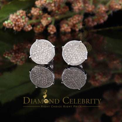 DiamondCelebritees 925 Sterling Silver 0.30ct Diamond For Women's/ Men's White Stud Round Earrings
