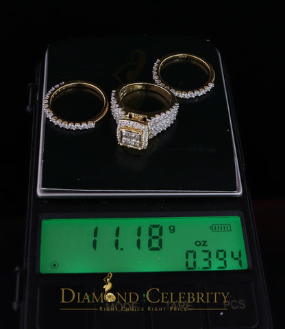 DiamondCelebritees 925 Sterling Yellow Square 2.08ct Cubic Zirconia Silver Wedding Womes Ring SZ 6