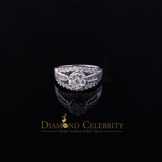 DiamondCelebritees 2.00ct Cubic Zirconia Sterling White Silver Round Engagement Womens Ring Size 7