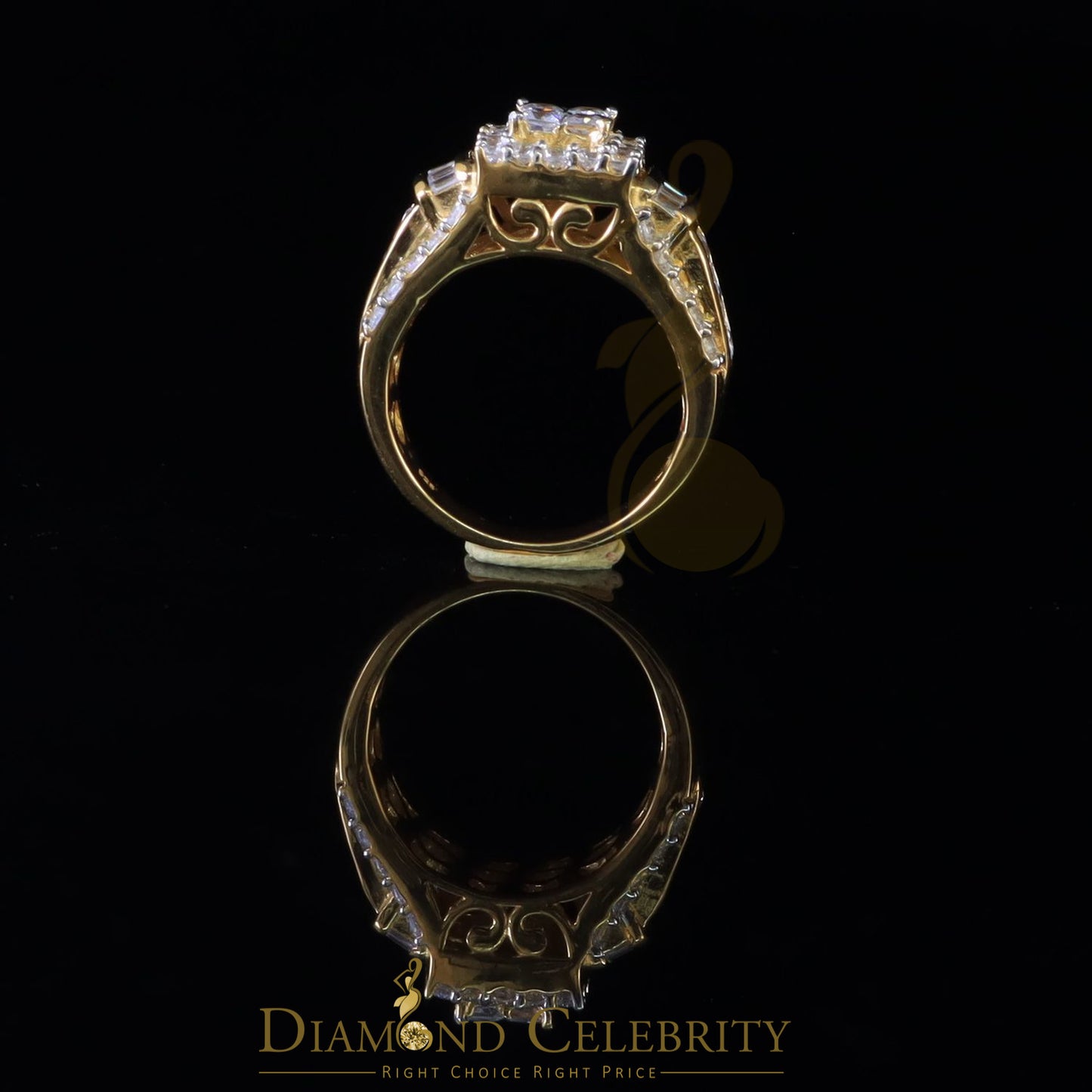 DiamondCelebritees 925 Sterling Silver Yellow 5.00ct Cubic Zirconia Bridal Womens Ring Size 7