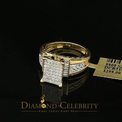 DiamondCelebritees New Big Look 925 Yellow Silver2.08ct Cubic Zirconia Style Cinderella Ring size 9