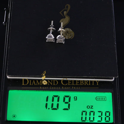 DiamondCelebritees 0.05ct Diamond Collection White 925 Sterling Silver Women & Men Square Earrings