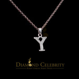 Attractive Sterling SilverAll Alphabet Letter White Pendant with Cubic Zirconia