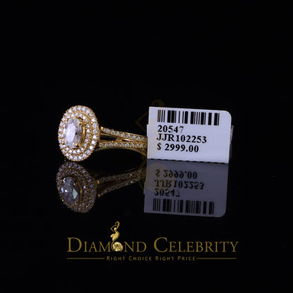 King Of Blings  10K Yellow Gold 2.00CT 'VVS' 'FL' D clr Oval Cut Moissonite Womens Ring S/7