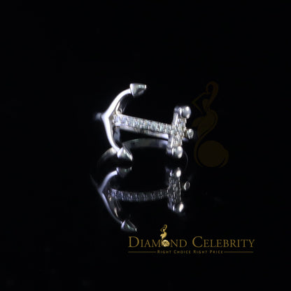 DiamondCelebritees 925 Sterling White Silver Shiny -Shaped 0.15ct Cubic Zirconia Womens Ring Size 7