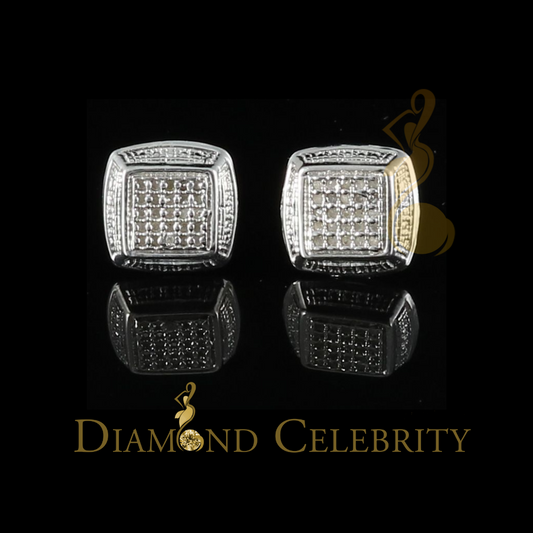 DiamondCelebritees 925 Sterling Silver Hip Hop Men's & Women's 0.15ct Real Diamonds White Earrings