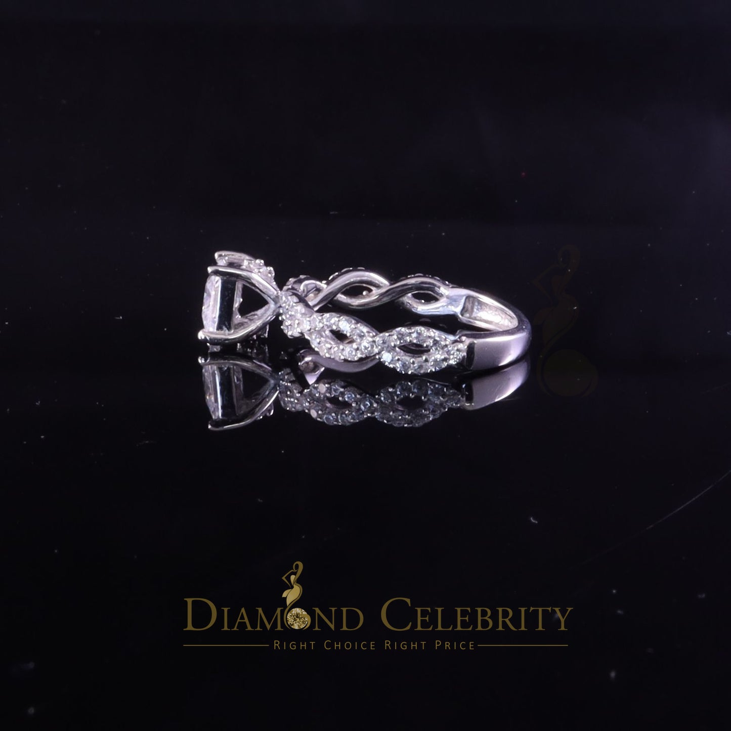 DiamondCelebritees 1.66 ct Cubic Zirconia White 925 Sterling Silver Womens Engagement Ring Size 7