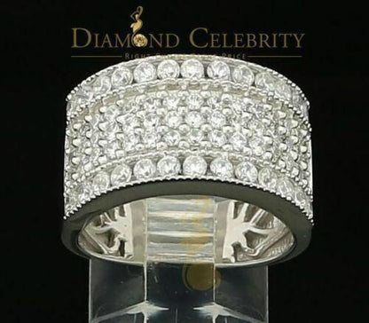 DiamondCelebritees White Cubic Zirconia 2.20ct Hip Hop Rapper Engagement Ring For Ledies Size 8