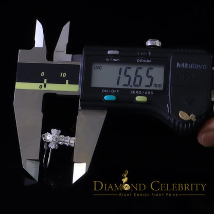 Diamondcelebritees 1.00ct Moissanite White 925 Silver Women's Dangling Cross Fish Hook Earrings