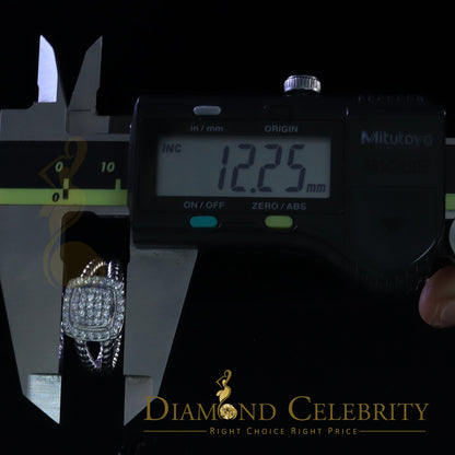 DiamondCelebritees 0.95ct Cubic Zirconia 925 Sterling White Silver Square Womens Ring Size 7.5