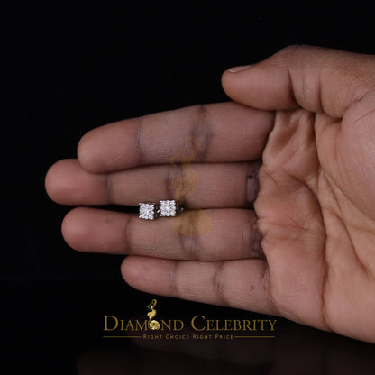Diamondcelebritees Square Women & Men 925 Silver White 0.50ct VVS D Moissanite Square Stud Earring