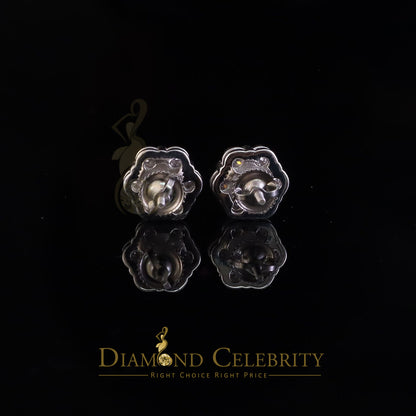 Diamondcelebritees New Men's/Womens 925 Silver White 2.25ct VVS 'D' Moissanite Flower Stud Earrings