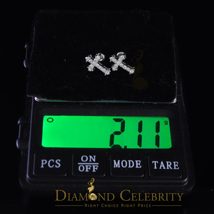 Diamondcelebritees 1.00ct Moissanite White 925 Sterling Silver Women's Cross Earrings