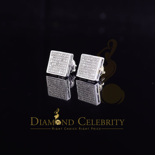 DiamondCelebritees 925 Sterling Silver 0.33ct Diamond Real For Women's & Men's White Stud Earrings