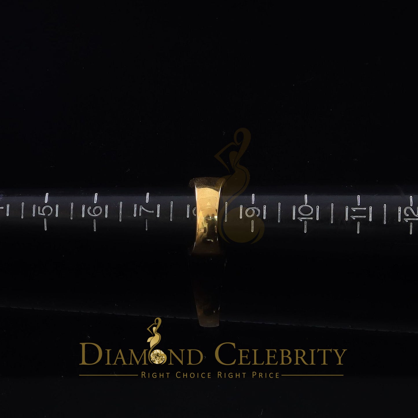 DiamondCelebritees 925 Sterling Yellow Silver 6.00ct Cubic Zirconia Round For Men's Ring Size 8