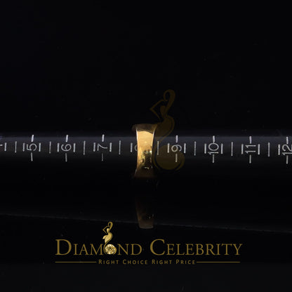 DiamondCelebritees 925 Sterling Yellow Silver 6.00ct Cubic Zirconia Round For Men's Ring Size 8