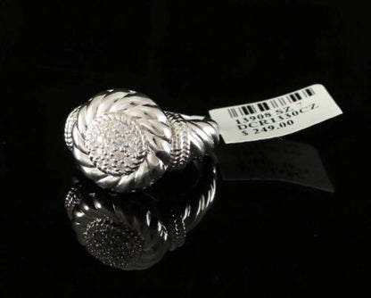 DiamondCelebritees 0.58ct Sterling White Silver Round Shape 925 Cubic Zirconia Womens Ring size 7