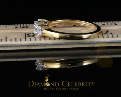 DiamondCelebritees 925 Yellow Silver Cubic Zirconia 1.25 ct Past Present Future Womens Ring Size 6
