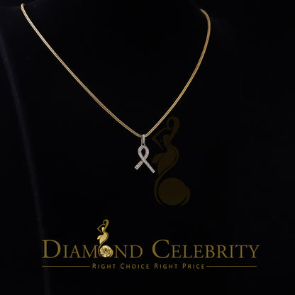 DiamondCelebritees 925 Sterling Silver Fashion Ribbon Shape Pendant Yellow 0.26ct Cubic Zirconia