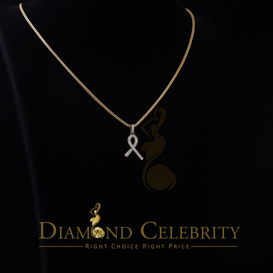DiamondCelebritees 925 Sterling Silver Fashion Ribbon Shape Pendant Yellow 0.26ct Cubic Zirconia