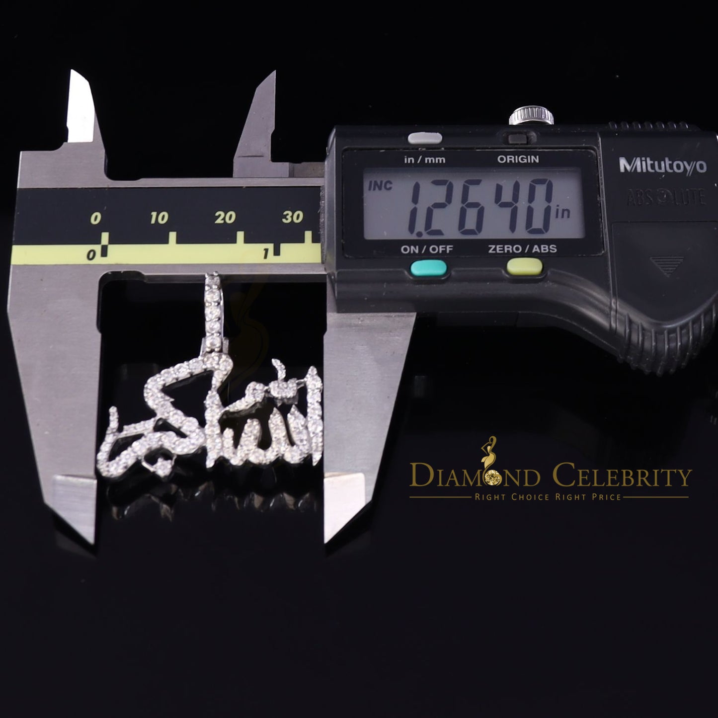 Diamondcelebritees  White 925 Sterling Silver with Allah-hu-Akbar Pendant 5.70ct Moissanite