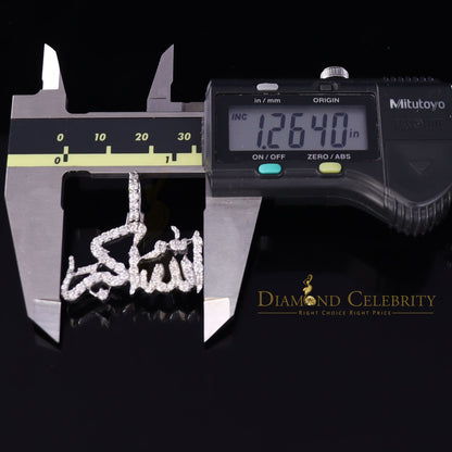 Diamondcelebritees  White 925 Sterling Silver with Allah-hu-Akbar Pendant 5.70ct Moissanite