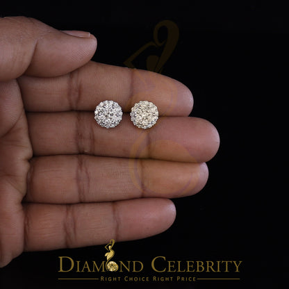 DiamondCelebritees 10K Real Yellow Gold w/Real 1.33 CT Diamond Men's/Women's Stud Earring