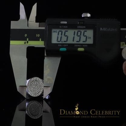 DiamondCelebritees 925 Silver White 1.50ct Cubic Zirconia Wide Oval Engagement Men's Ring Size 11