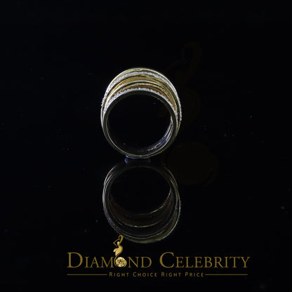 DiamondCelebritees 1.50 ct 925 Sterling Yellow Silver Cubic Zirconia Cocktail Womens Ring Size 9.5