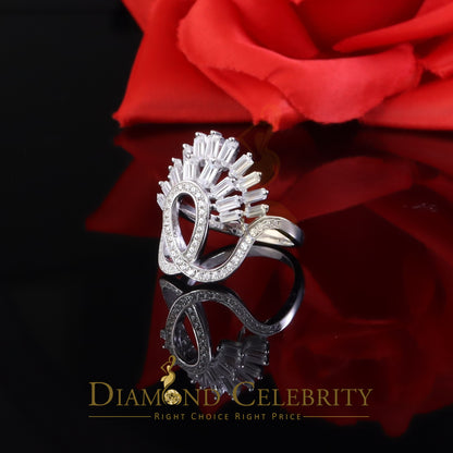 DiamondCelebritees 925 Sterling 2.00 ct Cubic Zirconia White Silver Crown Womens Ring Size 6.5