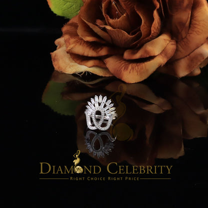 DiamondCelebritees 925 Sterling Silver 2.0 ct Cubic Zirconia White Silver Crown Women's Ring Size 7