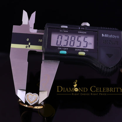 DiamondCelebritees 925 Silver 0.59ct Shiny Cubic Zirconia Yellow Heart Engagement Womens Ring SZ 7