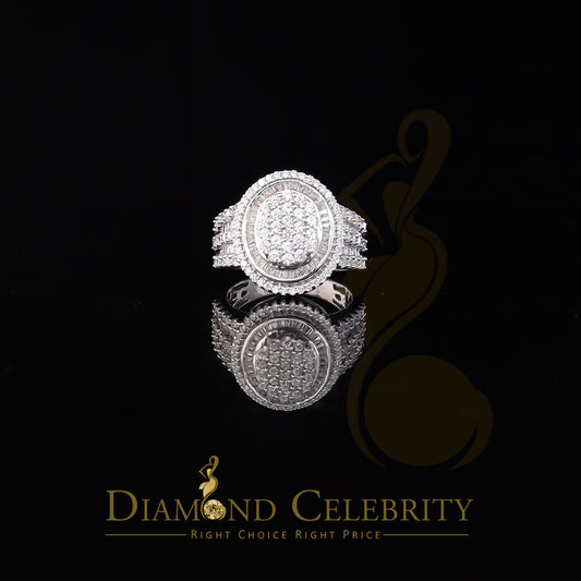 DiamondCelebritees 925 Sterling silver White Cubic Zirconia 5.0ct Oval Womens Engagement Ring SZ 8