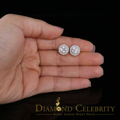 DiamondCelebritees Real Diamond 1.25CT 10K Real Yellow Gold Men's/Women's Stud Round Earring