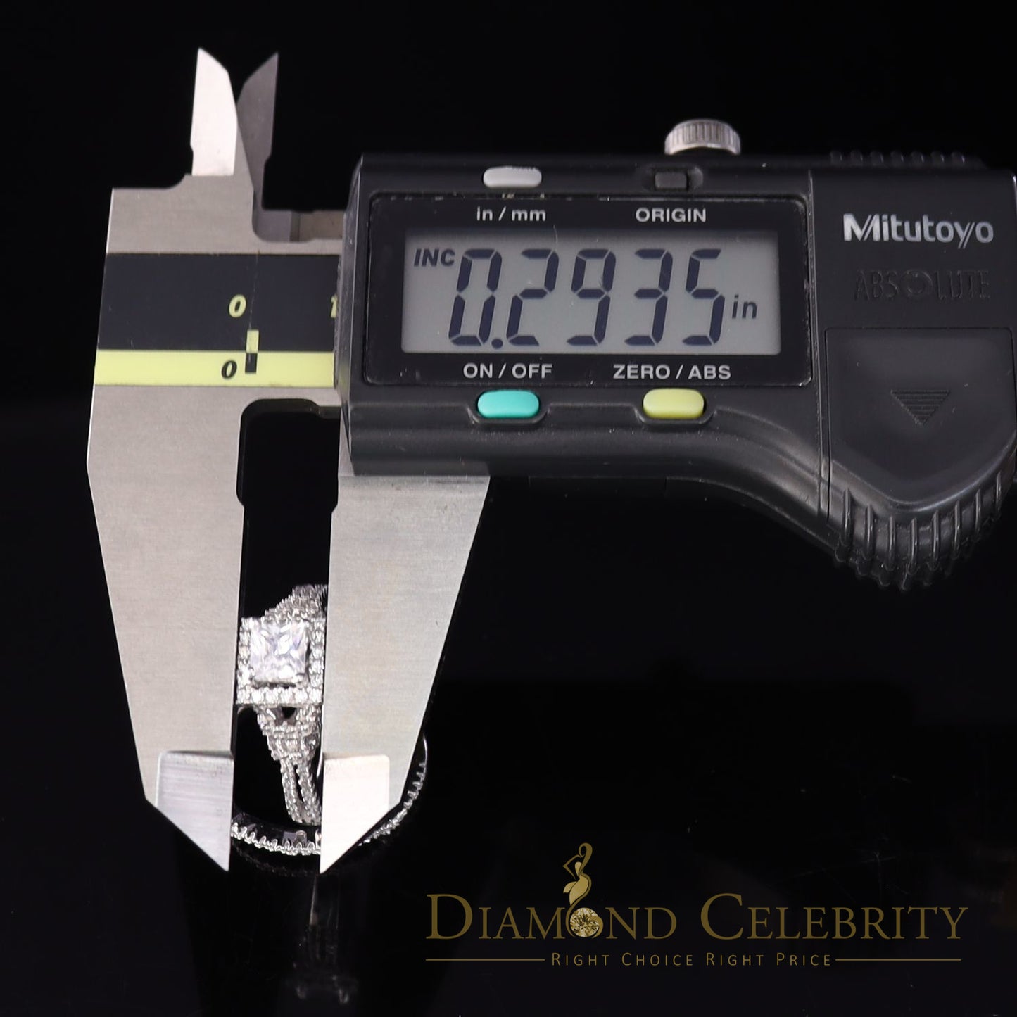 DiamondCelebritees Sterling Silver White Square 1.80ct Cubic Zirconia Womens Bridal Ring Size 7