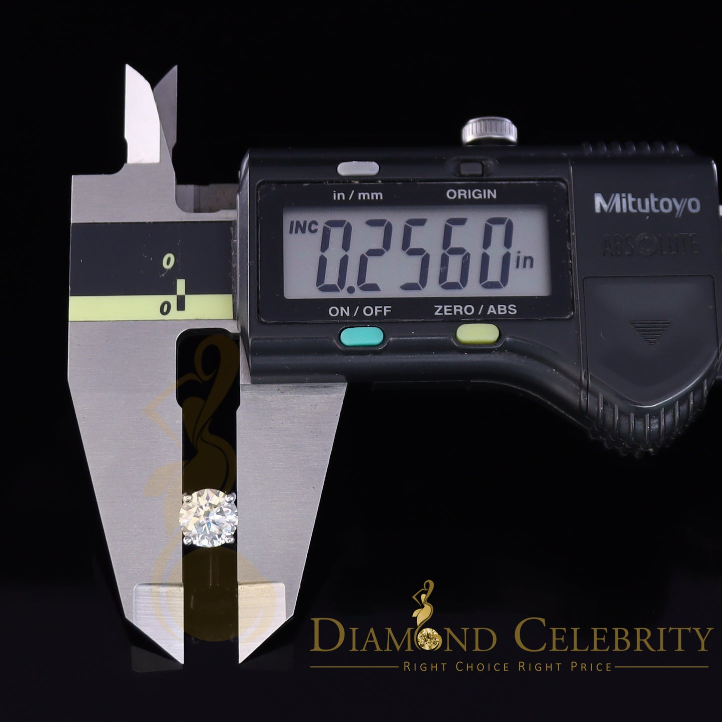 DiamondCelebritees 10k Real White Gold with 2.50ct Round VVS 'D' Color Moissanite Stud Earrings