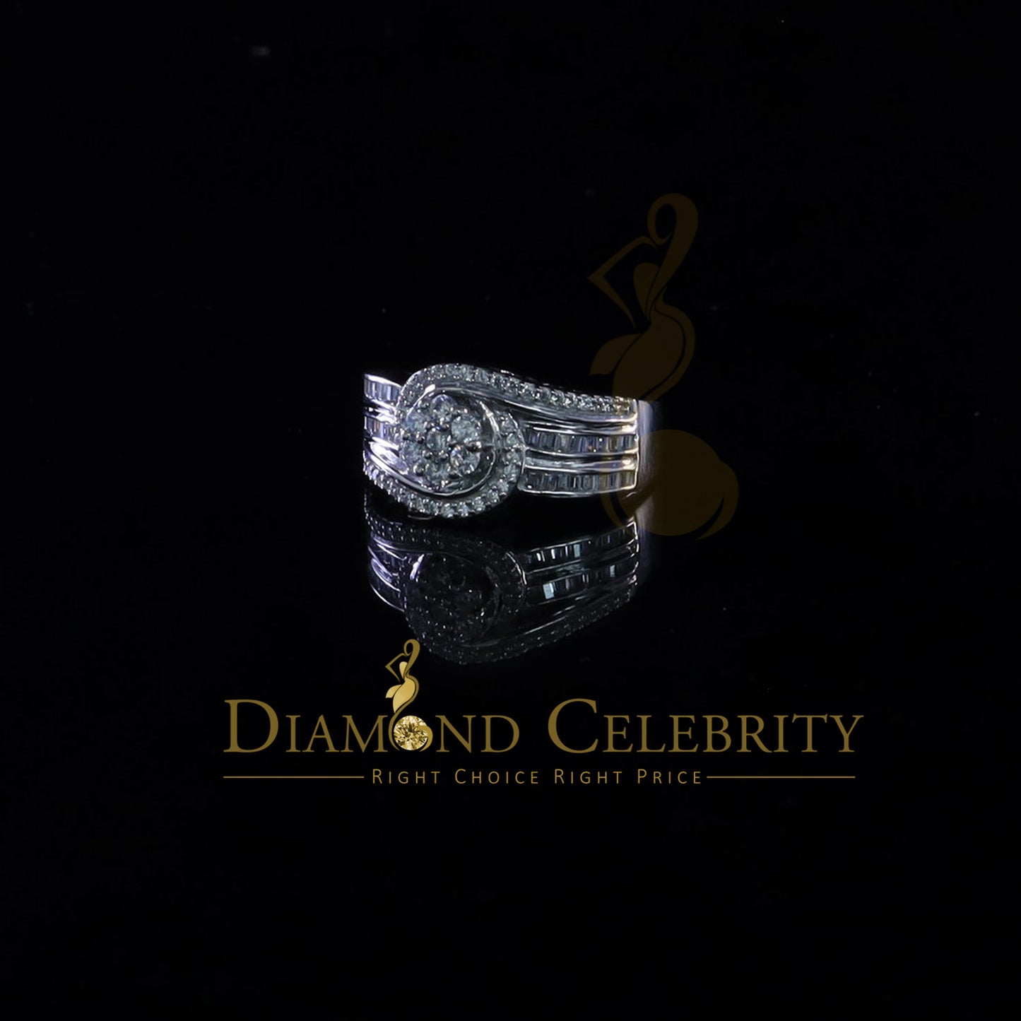 DiamondCelebritees 925 Sterling Silver 1.70ct White Cubic Zirconia Engagement Womens Ring Size 8
