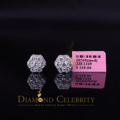 DiamondCelebritees  Round Style Earring 2.00ct Cubic Zirconia 925 Sterling Silver Yellow for He/She