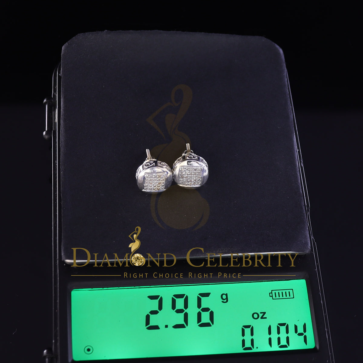 DiamondCelebritees 0.15ct Real Diamond 925 Sterling Silver White For Women's & Men's Round Earring