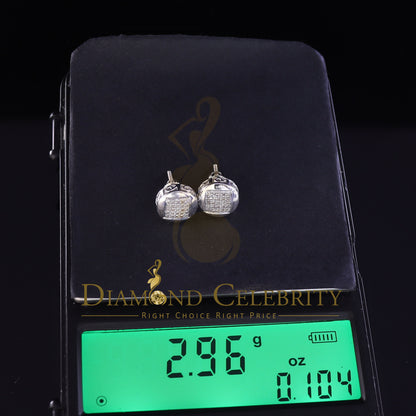 DiamondCelebritees 0.15ct Real Diamond 925 Sterling Silver White For Women's & Men's Round Earring