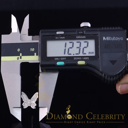 DiamondCelebritees  Butterfly Stud Earrings White 925 Sterling Silver Women's 0.50ct Cubic Zirconia