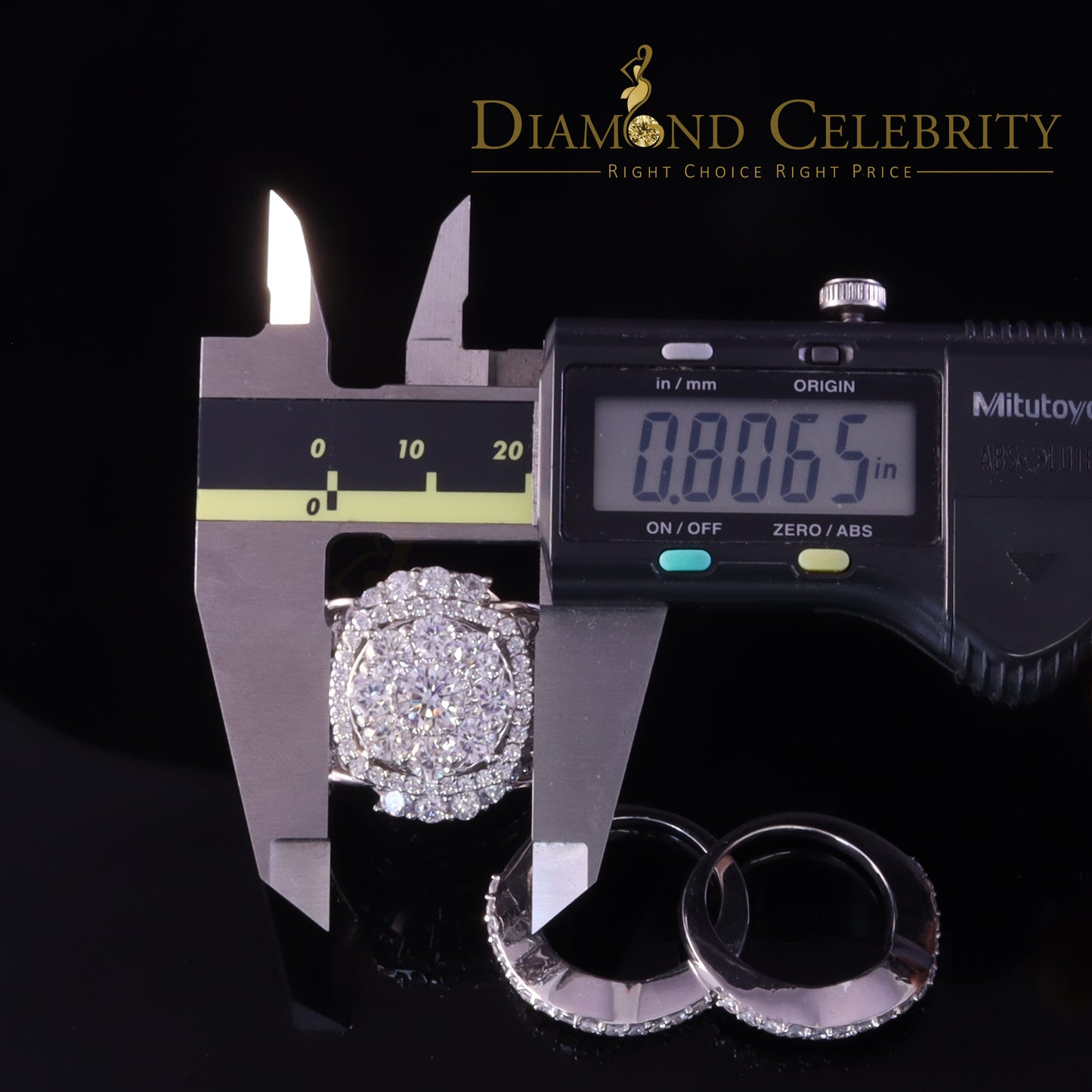 DiamondCelebritees 19.00ct Cubic Zirconia White Sterling Silver Men's/ Women Wedding Rings Size 9