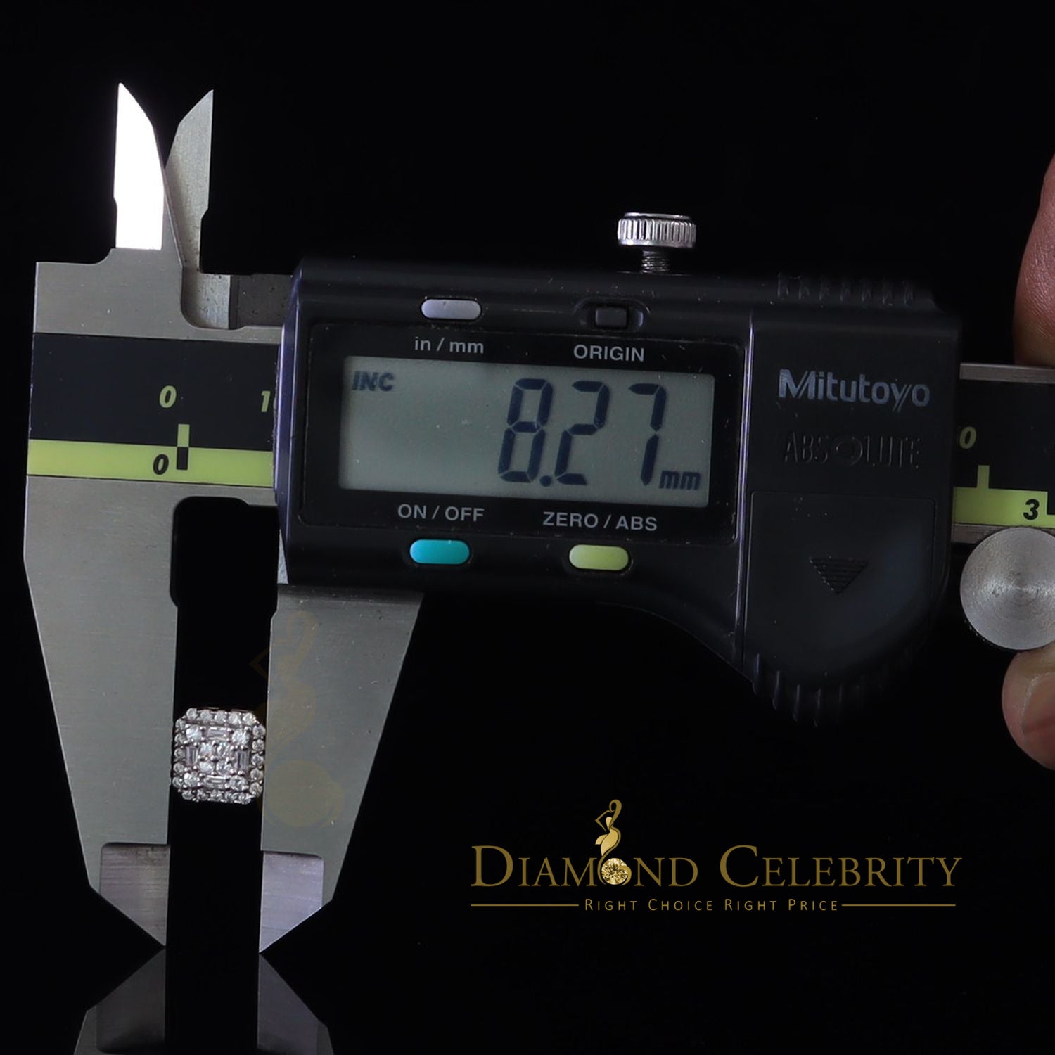 DiamondCelebritees  0.98ct Cubic Zirconia 925 Yellow Silver Women's & Men's Hip Hop Square Earrings