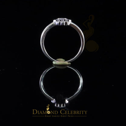 DiamondCelebritees 925 Sterling White Silver Shiny Hamsa 0.40ct Cubic Zirconia Women's Ring Size 6