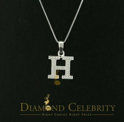 DiamondCelebritees Attractive Sterling SilverAll Alphabet Letter White Pendant with Cubic Zirconia