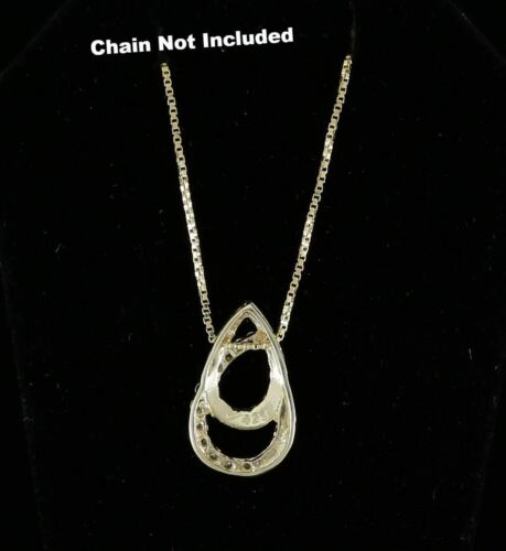 DiamondCelebritees Sterling Yellow Silver Pear Fashion Pendant with 0.00ct Cubic Zirconia Stone
