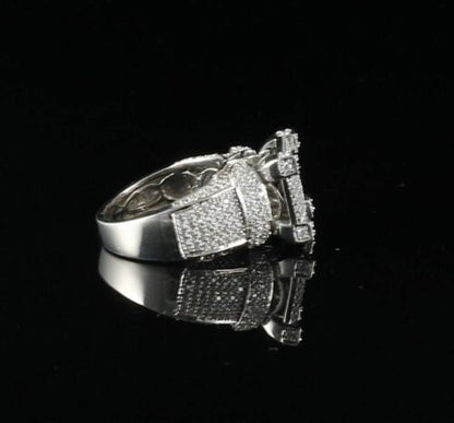 DiamondCelebritees 3.25ct Cubic Zirconia White 925 Silver Square Womens Engagement Ring Size 8